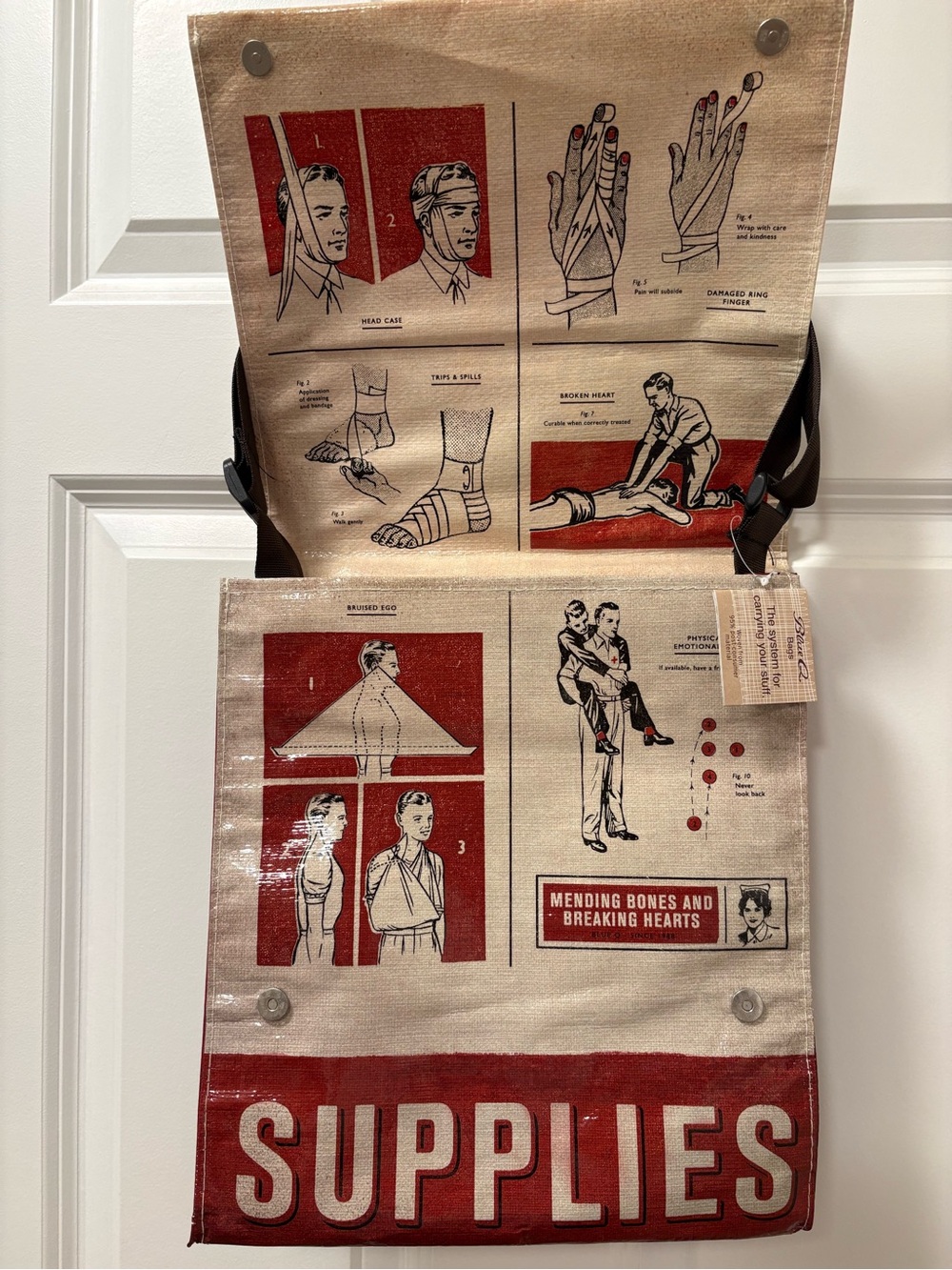 Blue Q NWT Recycled “Supplies” Messenger Crossbody Bag Medical Nurse Novelty - Picture 5 of 7